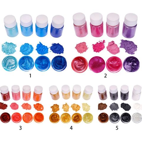 4 Pcs/set Mixed Color Resin DIY Jewelry Making Craft Glowing Powder Luminous Pigment Set Crystal Epoxy Material ► Photo 1/6