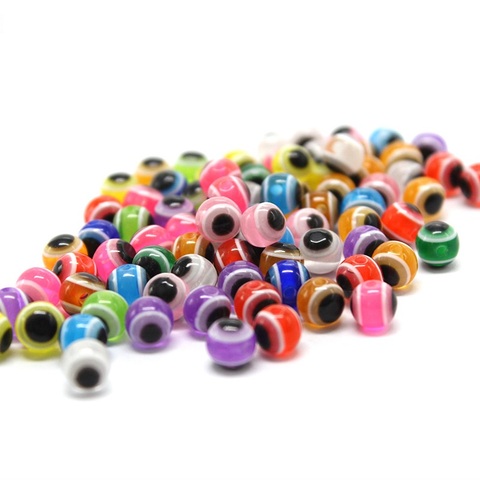 50pcs/lot Fish Eye Fishing Beads 6mm 8mm Five Color Carolina Rigs Taxes Rigs DIY Kit Bass Fishing Tackle Accessories ► Photo 1/6