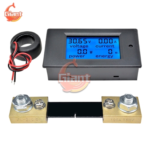 20A 50A 100A 80-260V 6.5-100V LCD Power Supply Panel Digital Voltmeter Ammeter Power Meter kWh Watt Energy Multimeter 50A Shunt ► Photo 1/6
