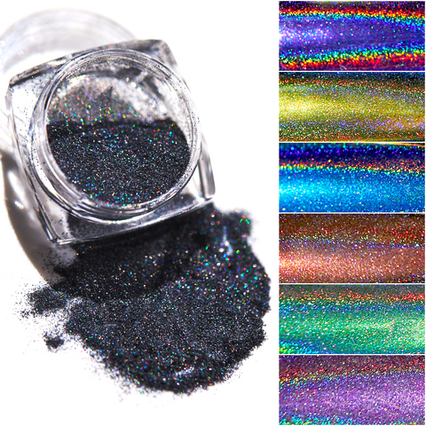 MEET ACROSS Holographic Nail Glitter Powder Laser Effect Chrome Nail Powder DIY Shimmer Gel Polish Flakes for Manicure Pigment ► Photo 1/6