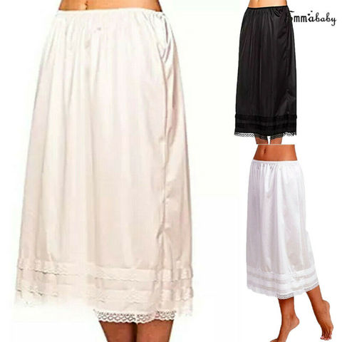 Womens Lace Underskirt Petticoat Under Dress Long Skirt Safety Skirt Oversize ► Photo 1/6