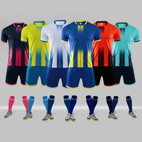 Free Socks Men Survetement Football Jerseys Sport Kit Soccer