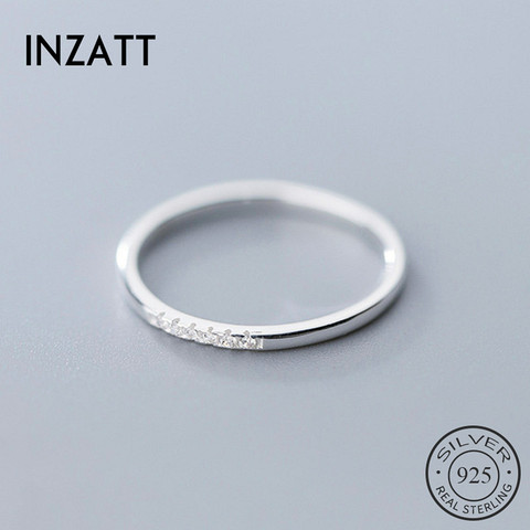 INZATT Real 925 Sterling Silver Zircon Round Geometric Ring For Fashion Women Cute Fine Jewelry 2022 Minimalist Accessories Gift ► Photo 1/5