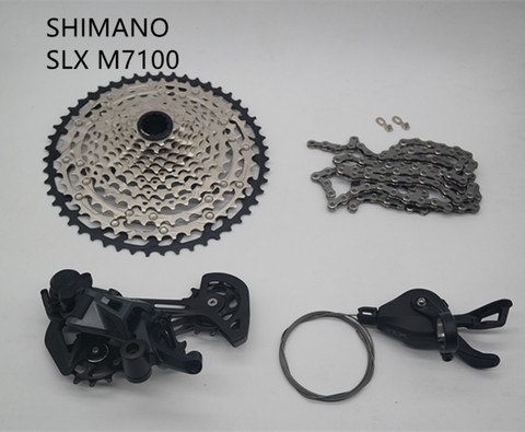 SHIMANO SLX M7100 4 pieces groupset  1x12s  12 Speed 10-51T group SL + RD + CS + CASE CHAIN HG M7100 set ► Photo 1/1