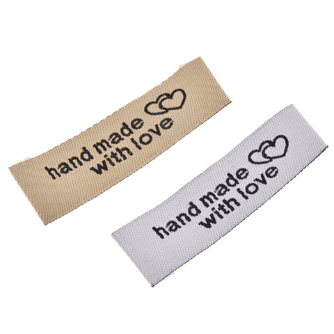 50pcs Washable Cloth Hand Made With Love Letter Labels For Clothing Sewing Accessories DIY Women Bags Decoration Supplies ► Photo 1/5