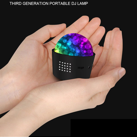 Mini Car Disco Ball RGB DJ Light USB Rechargable Protable Voice Activated Rotating Stage Party Lights Magic Lamp Lighting ► Photo 1/6