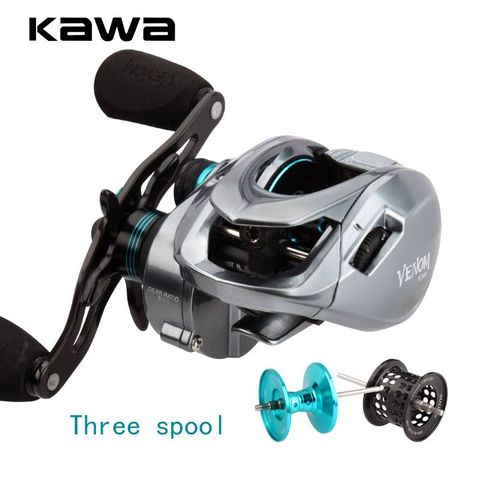 Kawa Fishing Reel New Model Three Aluminum Spools Magnetic Brake Cork Knob Bearing 11+1 Max Drag 8KG Weight 219.5g ► Photo 1/6