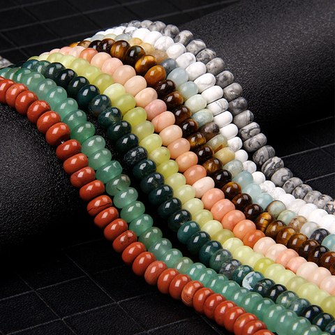 Natural gem stone crystal rondelle spacer beads loose Drum stone abacus beads for jewelry making handmade necklace bracelet diy ► Photo 1/6