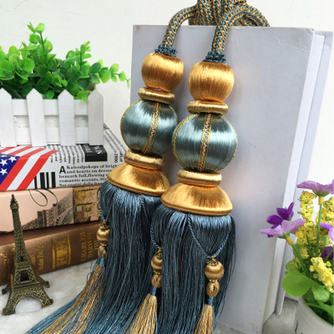 High quality Curtain Rope double ball curtain buckle strap hanging ball hook Tassels Tie Backs Home Decor Curtains Accessories ► Photo 1/6