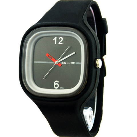 HOT SALES!!! Men Women Square Dial Jelly Silicone Fashion Sport Quartz Simple Wrist Watch Casual Quartz Wrist Watch Multi-colors ► Photo 1/6
