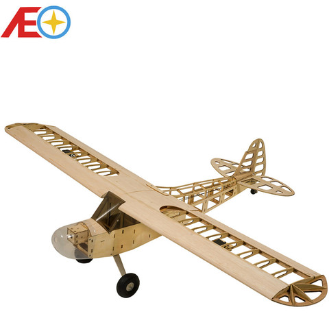 Balsa Wood Airplane Model J3 1180mm Wingspan Balsa Wood Airplane Models RC Building Toys Woodiness model /WOOD PLANE ► Photo 1/6