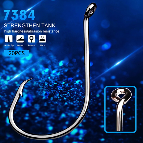 20pcs/lot 1/0 2/0 3/0 4/0 5/0 6/0 7/0 8/0# Fishing Crank Hooks High Carbon Steel Hooks Fishing Jigging Pesca Carp Bait Jig Hooks ► Photo 1/6