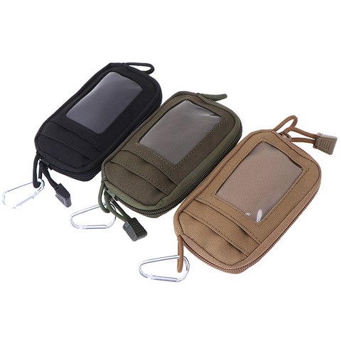 Tactical Mini Wallet Card Money Key Pack Waist Bag Nylon with Free Carabiner Camping Hiking Outdoor Waterproof Belt Small Pouch ► Photo 1/6