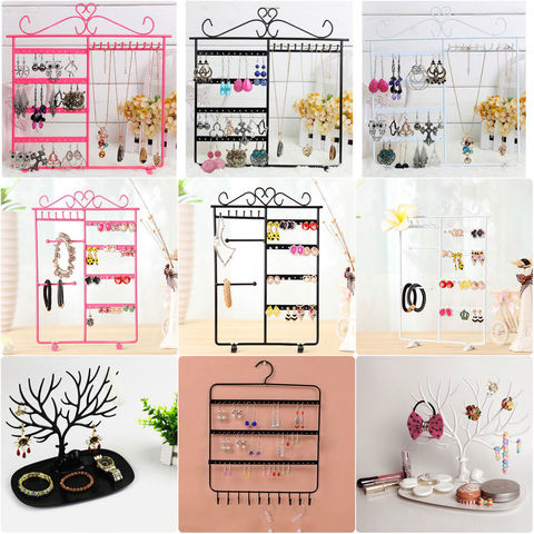 Earrings Ear Studs Necklace Chain Jewelry Display Holder Stand Organizer Rack Earring display Necklace display ► Photo 1/6