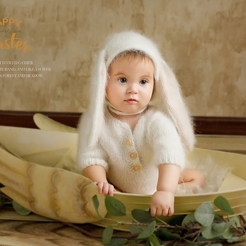 Newborn photography props,Fuzzy bunny romper for baby photography props ► Photo 1/6