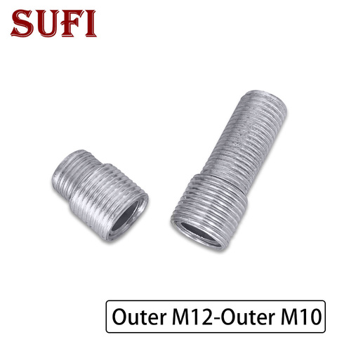 2pcs M12 M10 external teeth adapter screw fine teeth hollow tube iron threaded tube full tooth screw Outer M12 to Outer M10 ► Photo 1/4