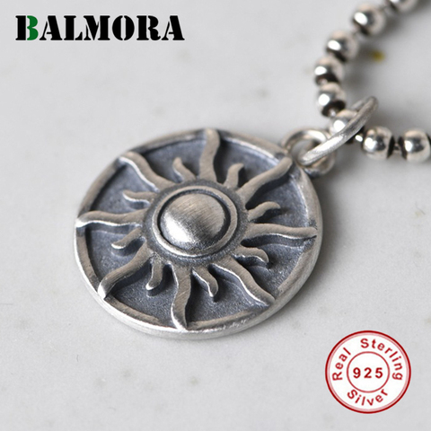 BALMORA Original 925 Pure Silver Sun Pendant For Women Vintage Silver Pendant Charm  Jewelry Accessories Best Gift Without Chain ► Photo 1/6