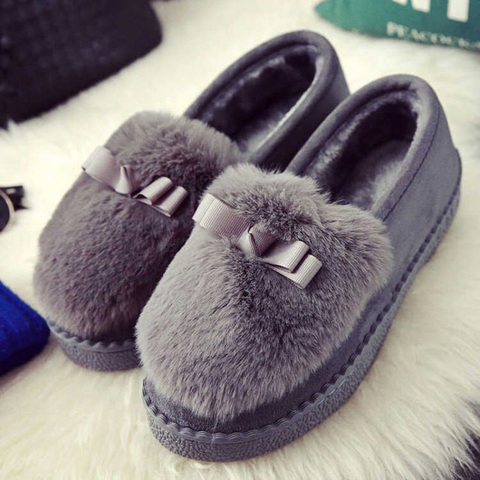 Flat Shoes Women Autumn And Winter Home Postpartum Home Indoor Thick Bottom Non-slip Wear Plush Ladies Cotton Fashion Shoes ► Photo 1/6