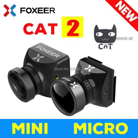 Foxeer Mini / Micro cat 2 V2 Night Flight low latency 1/3'' Sensor 16:9/4:3 P/N Switchable Starlight FPV Camera for FPV drone ► Photo 1/6