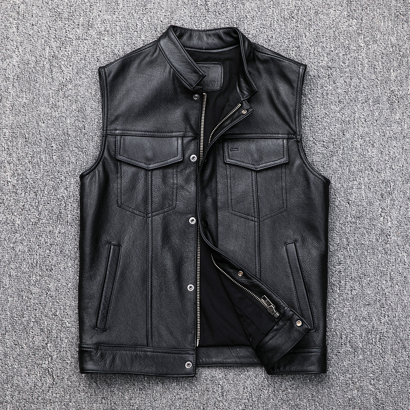 Price history & Review on Motorcycle Leather Vest Men Cowhide Leather Vests Biker Slim Plus Size Clothing First Layer Cowhide Leather Jacket | AliExpress Seller Shop1196156 Store