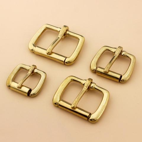 Solid Brass Metal Heel Bar Buckle End Bar Roller Buckle Rectangle Single Pin for Leather Craft Bag Belt Strap Webbing ► Photo 1/6