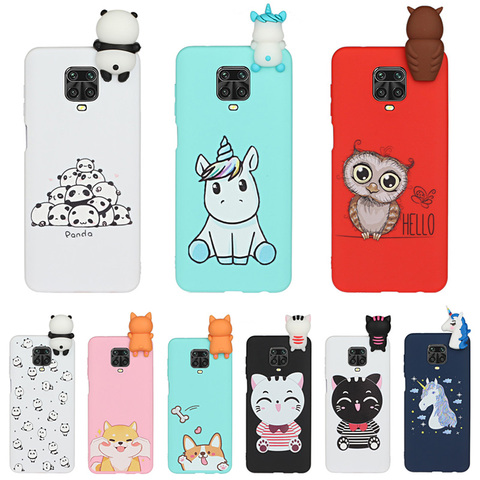 Cute 3D Unicorn Panda Owl Cat Silicon Cover on For Funda Xiaomi Redmi 9 9A Note 9S Redmi Note 9 Pro Max Case Etui Women Children ► Photo 1/6