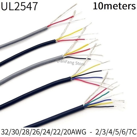 10M Shielded Wire 28AWG 26AWG 24AWG 22AWG Channel Audio 2 3 4 5 6 7 Core Headphone Control Copper Signal Control Cable UL2547 ► Photo 1/6