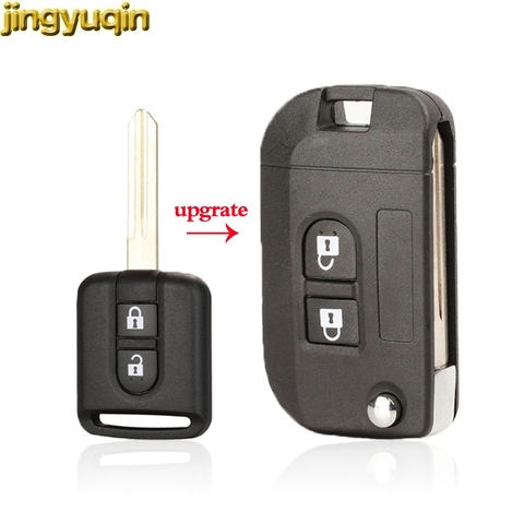 jingyuqin Upgrated Flip Remote Car Key Shell Fob For Nissan Qashqai primera Micra Navara Almera Note Sunny 2 Buttons ► Photo 1/5