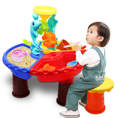 1 Set Children Beach Table Sand Play Toys Set Baby Water Sand Dredging Tools Color Random Outdoor Beach Table Play Sand Pool Set ► Photo 1/6
