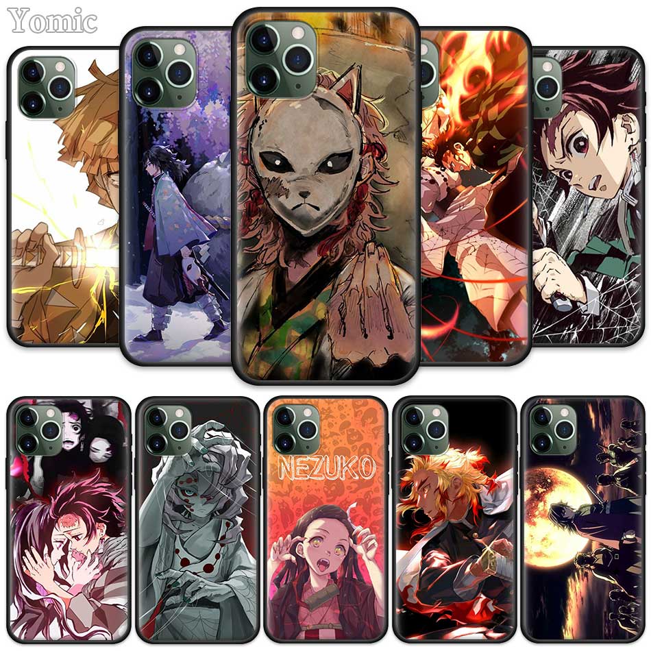 Anime Demon Slayer Kimetsu No Yaiba Case For Apple Iphone 11 Pro Xr X Xs Max 7 8 6 6s Plus 5 5s Se Black Soft Silicone Phone Cov Price History