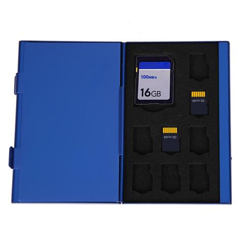 Protable Aluminum Memory Cards Storage Box Holder 8TF + 4SD 16 Slots Memory Card Case Box Protector Large Capacity ► Photo 1/6
