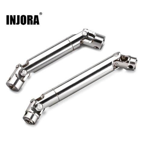 INJORA 2Pcs 90-115mm 110-155mm Steel CVD Universal Joint Drive Shaft for 1/10 RC Rock Crawler Car Axial SCX10 D90 ► Photo 1/6