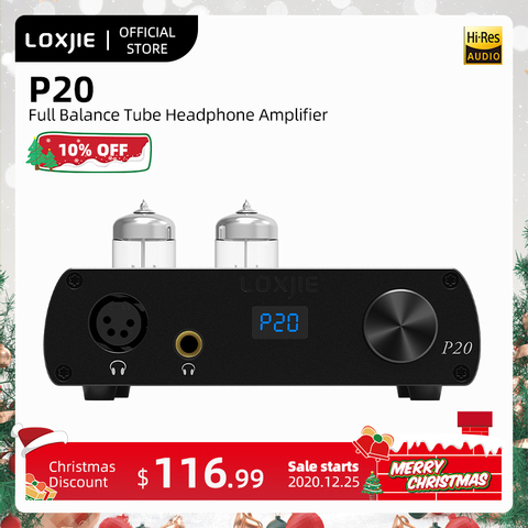 LOXJIE P20 Full Balance Tube Headphone Power Amplifier Use the Military Grade 6N3 Tube Powerful Hi-End volume control NJW1195 ► Photo 1/6