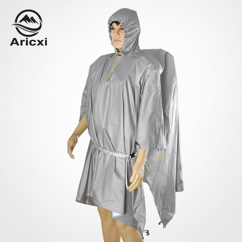 ARICXI Ultralight Hiking Cycling Raincoat Outdoor Awning Camping Mini Tarp Sun Shelter updated 15D Silicone & silver coating ► Photo 1/6