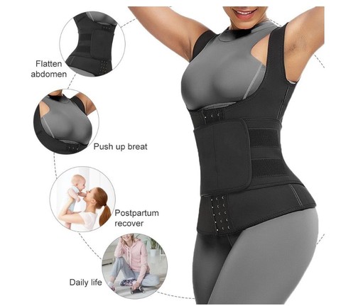 Wholesale Waist Trainer Corset Hook Vest Neoprene Body Shaper Waist Cincher Tank Top Adjustable Straps Slimming Waist Shapers ► Photo 1/6