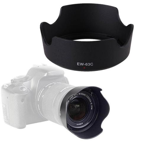 1PC Black ABS Lens Hood EW-63C EW63C for Canon EF-S 18-55mm f/3.5-5.6 IS STM 58mm camera lens hood lens protetor ew 63c ► Photo 1/6