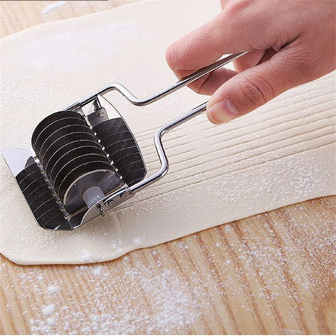 1pc Stainless Steel Spaghett Noodle Maker Lattice Roller Docker Dough Cutter Tool Kitchen Helper Diy Dough Pastry Cutting Tool ► Photo 1/6