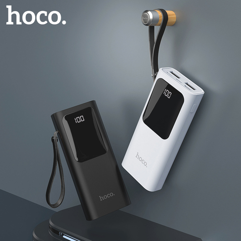 HOCO Power Bank 10000mAh Mini USB LED display External Battery Portable Powerbank For iphone xiaomi 9 Fast charging with lanyard ► Photo 1/6