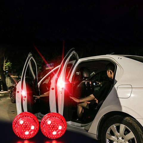 2PCS Wireless Magnetic Car Door Opening Warning Light 5LEDS Strobe Flashing Anti Rear-end Collision Safety Lamps Indicator Light ► Photo 1/6