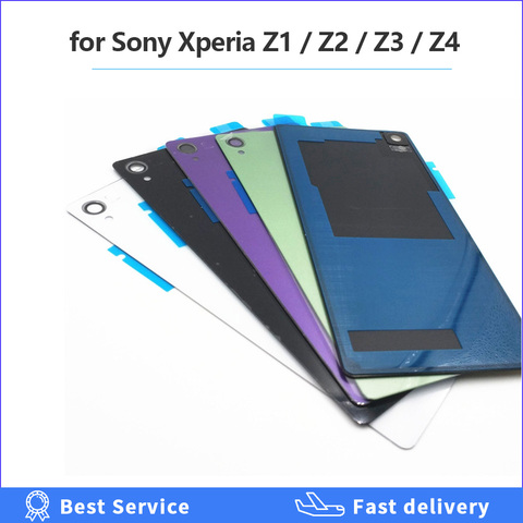 For Sony Xperia Z1 Z2 Z3 Z4 Rear glass Back Cover Battery Door Housing Case With Logo Replacement parts high quality FOR SONY ► Photo 1/5