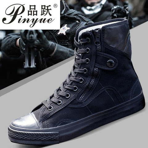 2022 Army Fashion Black Breathable Safety Shoes Work Protective Shoes Anti-skid Wear Training Boots High ► Photo 1/6