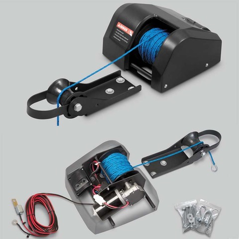 Marine Boat Pontoon 25 Electric Anchor Winch 100ft Rope Freshwater for Anchor Up to 25lbs ► Photo 1/4