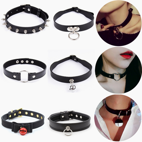 Leather Choker Gothic Choker Collar For Women Sexy Bondage Cosplay