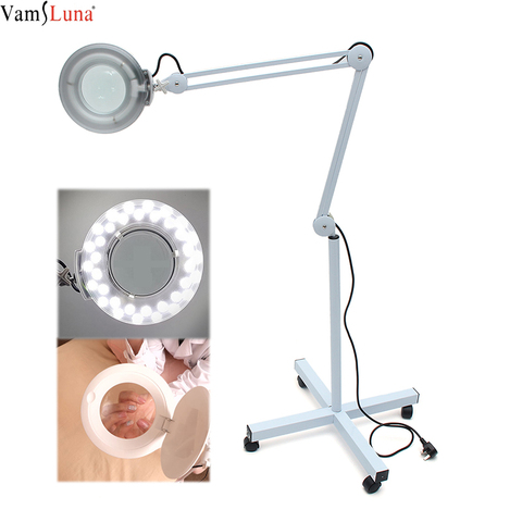 Professional Stand Makeup Lamp LED Floor Lamp 8x Magnifying Tattoo Lamp Adjustable Height Cold Light Reading Beauty Salon Tools ► Photo 1/6