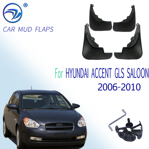 Accessories FIT FOR HYUNDAI ACCENT GLS SALOON 2006 2007 2008 2009 2010 MUD FLAP FLAPS SPLASH GUARD MUDGUARDS ► Photo 1/6