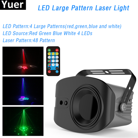 48 Patterns RGBW 4 LEDs Stage Lights Voice Control Music DJ Disco Light Bar Club Party Show Laser Projector Lights Effect Lamp ► Photo 1/6