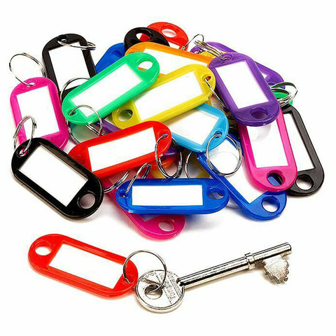 30pcs/set Multicolor Keychain Key ID Label Tags Luggage ID Tags Hotel Number Classification Card Key Rings Keychain Random Color ► Photo 1/5