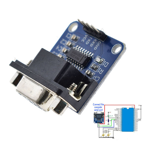 MAX3232 RS232 to TTL Serial Port Converter Module DB9 Connector MAX232 For Arduino ► Photo 1/6