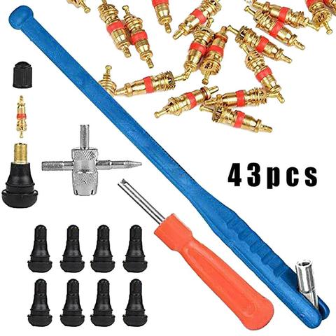 43pcs Tire Valve Puller Tube Metal Tire Repair Tools Valve Stem Core Car Motorcycle Remover Repair Tool Kit Accessories ► Photo 1/6