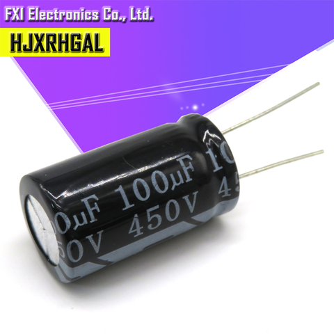 5PCS 450v100uf 100uf450v 18*35 450v 100uf 18x35 Electro Electrolytic capacitor ► Photo 1/2